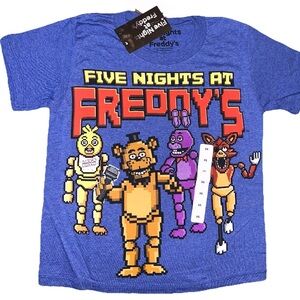 Five Nights At Freddys Kids Sz XS  Animatronic Gang Shirt NWT (K347)